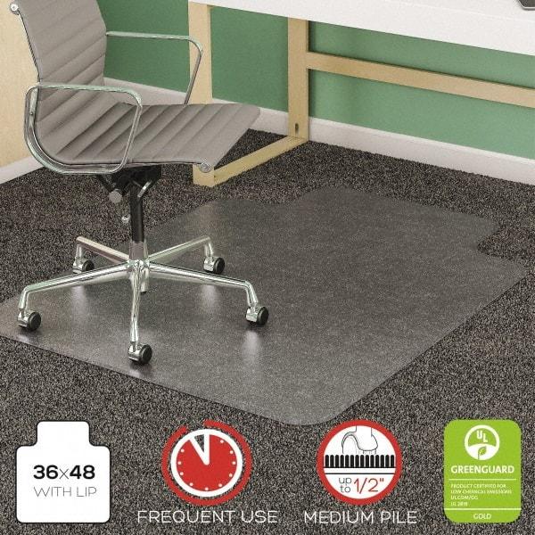 Deflect-o - 48" Long x 36" Wide, Chair Mat - Rectangular, Beveled Edge Style - Apex Tool & Supply