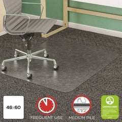 Deflect-o - 60" Long x 46" Wide, Chair Mat - Rectangular, Beveled Edge Style - Apex Tool & Supply