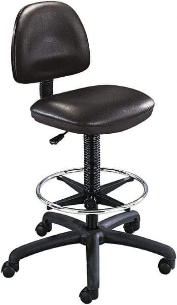Safco - 25 Inch Wide x 25 Inch Deep x 54 Inch High, Swivel Base, Drafting Chair Stool - Vinyl Seat, Black - Apex Tool & Supply