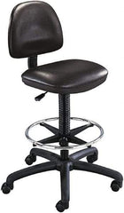 Safco - 25 Inch Wide x 25 Inch Deep x 54 Inch High, Swivel Base, Drafting Chair Stool - Vinyl Seat, Black - Apex Tool & Supply