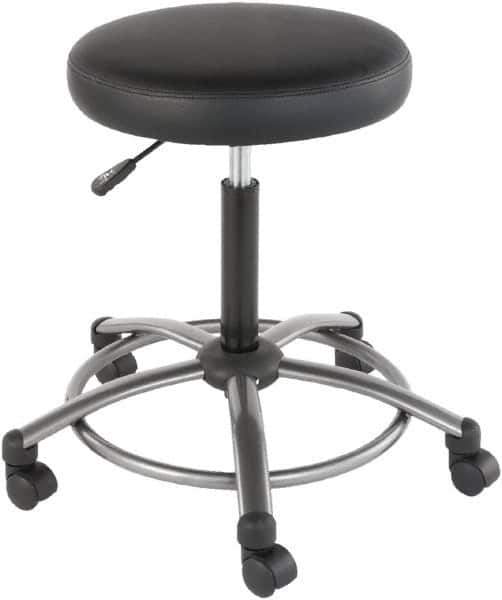 ALERA - 24-3/8 Inch Wide x 24-3/8 Inch Deep x 29-1/2 Inch High, Swivel Base, Utility Stool - Antimicrobial Seat, Black - Apex Tool & Supply