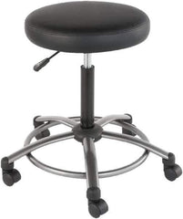 ALERA - 24-3/8 Inch Wide x 24-3/8 Inch Deep x 29-1/2 Inch High, Swivel Base, Utility Stool - Antimicrobial Seat, Black - Apex Tool & Supply