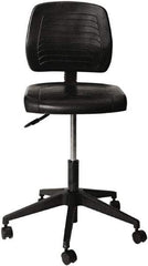ALERA - 25 Inch Wide x 25 Inch Deep x 44 Inch High, Swivel Base, Workbench Stool - Polyurethane Seat, Black - Apex Tool & Supply