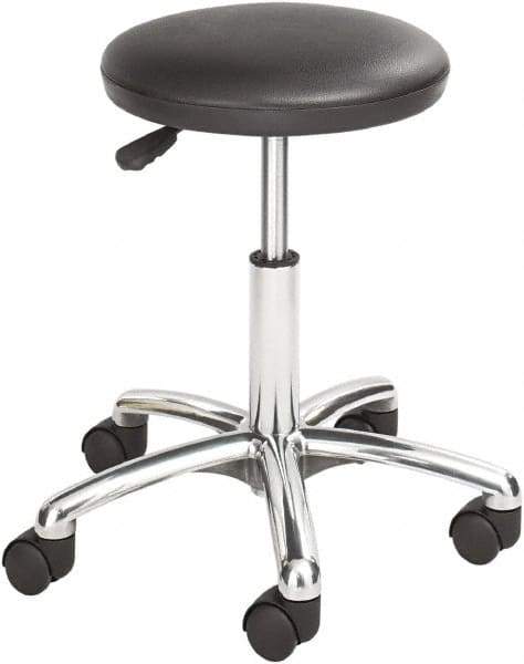 Safco - 19 Inch Wide x 19-1/4 Inch Deep x 21 Inch High, Swivel Base, Lab Stool - Vinyl Seat, Black - Apex Tool & Supply