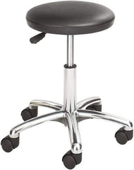 Safco - 19 Inch Wide x 19-1/4 Inch Deep x 21 Inch High, Swivel Base, Lab Stool - Vinyl Seat, Black - Apex Tool & Supply