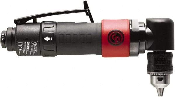 Chicago Pneumatic - 3/8" Reversible Keyed Chuck - Right Angle Handle, 2,000 RPM, 0.3 hp, 90 psi - Apex Tool & Supply