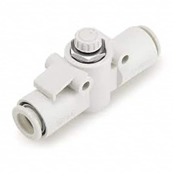SMC PNEUMATICS - Speed & Flow Control Valves Valve Type: Flow Control Offset Inline Male Thread Size: 1/4 - Apex Tool & Supply