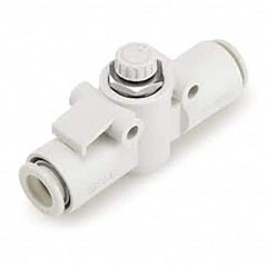 SMC PNEUMATICS - Speed & Flow Control Valves Valve Type: Flow Control Offset Inline Male Thread Size: 1/4 - Apex Tool & Supply