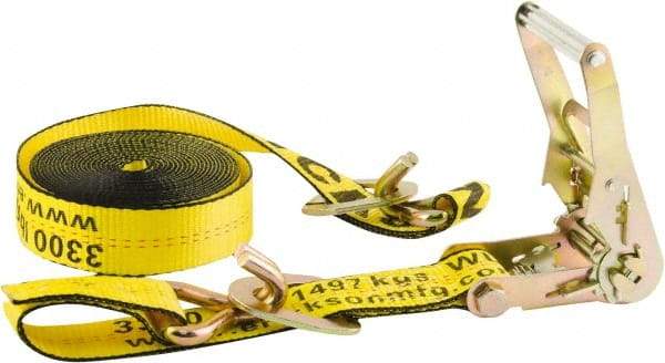 Erickson Manufacturing - 20' Long x 2" Wide, 10,000 Lb Basket Capacity, Polyester & Steel Web Sling - Yellow - Apex Tool & Supply