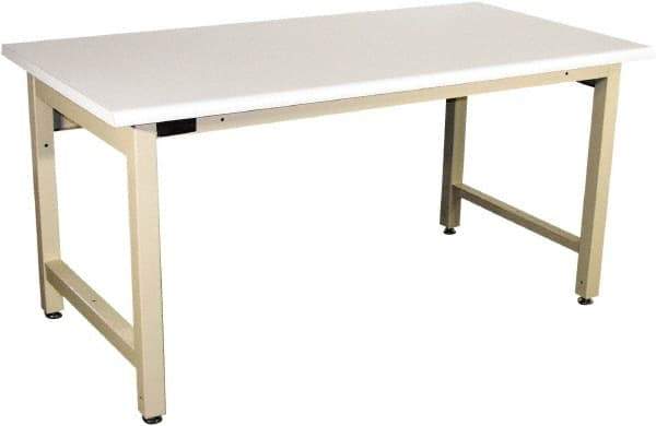 Proline - 72 Wide x 30" Deep x 36" High, Static Dissipative Workbench - Adjustable Height Legs, Beige - Apex Tool & Supply