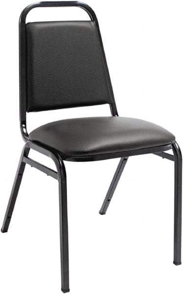 ALERA - Vinyl Black Stacking Chair - Black Frame, 15" Wide x 20-1/2" Deep x 32" High - Apex Tool & Supply