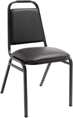 ALERA - Vinyl Black Stacking Chair - Black Frame, 15" Wide x 20-1/2" Deep x 32" High - Apex Tool & Supply