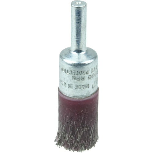1/2″ Polyflex Encapsulated Crimped Wire End Brush, .0104″ Steel Fill, 1/4″ Stem - Apex Tool & Supply