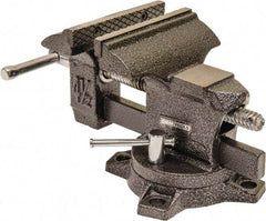 OEM Tools - 4-1/2" Jaw Width, 4-1/2" Opening Capacity, 1-3/4" Throat Depth, Cast Iron Swivel Bench Vise - Bolt Down Base Attachment - Apex Tool & Supply