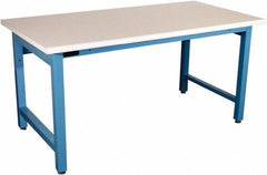 Proline - 72 Wide x 30" Deep x 36" High, Static Dissipative Workbench - Adjustable Height Legs, Blue - Apex Tool & Supply