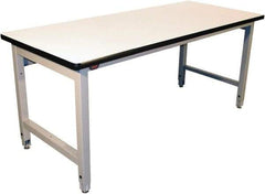 Proline - 72 Wide x 30" Deep x 36" High, Plastic Laminate Workbench - Adjustable Height Legs, Gray - Apex Tool & Supply