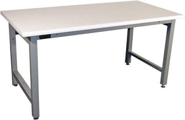 Proline - 72 Wide x 30" Deep x 36" High, Plastic Laminate Workbench - Adjustable Height Legs, Gray - Apex Tool & Supply