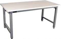 Proline - 72 Wide x 30" Deep x 36" High, Plastic Laminate Workbench - Adjustable Height Legs, Gray - Apex Tool & Supply