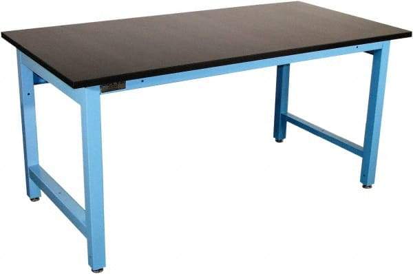 Proline - 72 Wide x 30" Deep x 36" High, Epoxy Resin Workbench - Adjustable Height Legs, Blue - Apex Tool & Supply