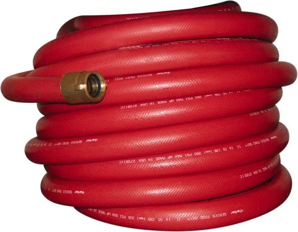 Dixon Valve & Coupling - 3/4" ID, 800 Working psi, Red EPDM Fire Hose - Male x Female NST (NH) Ends, 100' Long, 2,400 Burst psi - Apex Tool & Supply