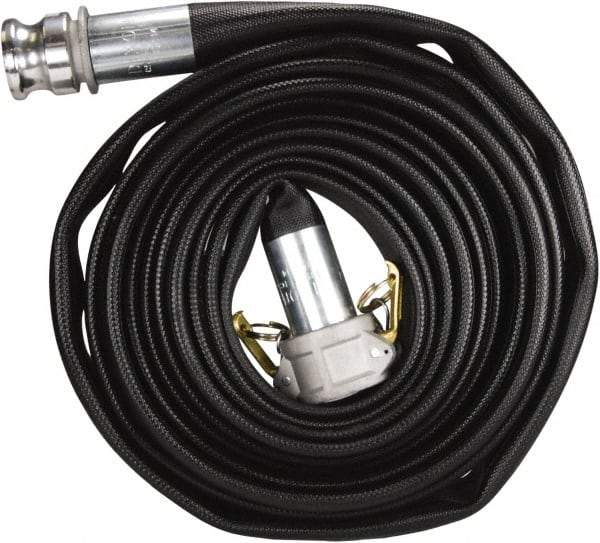Dixon Valve & Coupling - 1-1/2" ID, 225 Working psi, White Polyester/Rubber Fire Hose, Single Jacket - Male x Female NST (NH) Ends, 50' Long, 675 Burst psi - Apex Tool & Supply