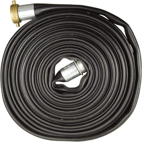 Dixon Valve & Coupling - 2-1/2" ID, 200 Working psi, Black Nitrile Fire Hose - Male x Female NST (NH) Ends, 100' Long, 600 Burst psi - Apex Tool & Supply