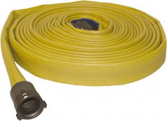 Dixon Valve & Coupling - 1-1/2" ID, 225 Working psi, White Polyester Fire Hose - Male x Female NST (NH) Ends, 50' Long, 675 Burst psi - Apex Tool & Supply