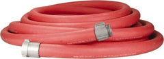Dixon Valve & Coupling - 1" ID, 800 Working psi, Red EPDM Fire Hose - Male x Female NST (NH) Ends, 100' Long, 2,400 Burst psi - Apex Tool & Supply