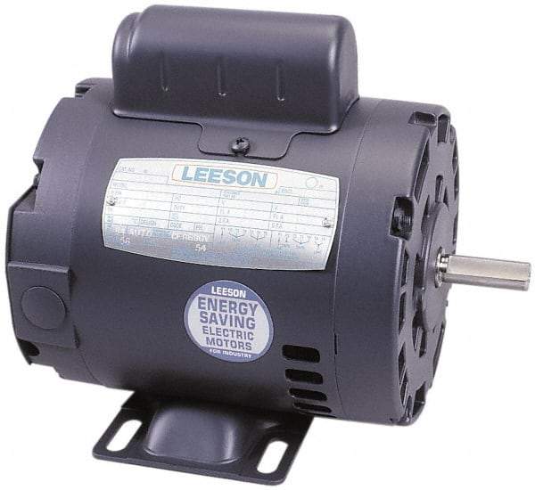 Leeson - 1-1/2 Max hp, 1,740 Max RPM, Electric AC DC Motor - 115, 208, 230 V Input, Single Phase, 145T Frame - Apex Tool & Supply