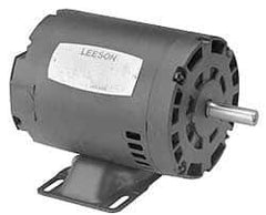 Leeson - 1 Max hp, 3,450 Max RPM, Electric AC DC Motor - 115, 208, 230 V Input, Single Phase, 56 Frame - Apex Tool & Supply