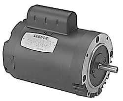 Leeson - 3/4 Max hp, 3,450 Max RPM, Electric AC DC Motor - 115, 208, 230 V Input, Single Phase, 56H Frame - Apex Tool & Supply