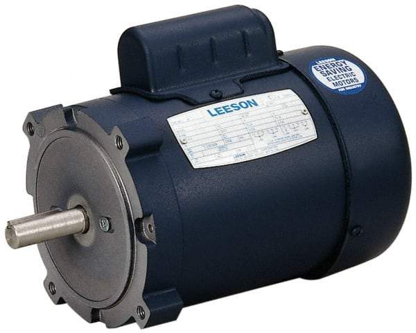 Leeson - 1/3 Max hp, 1,725 Max RPM, Electric AC DC Motor - 115, 208, 230 V Input, Single Phase, 56C Frame - Apex Tool & Supply