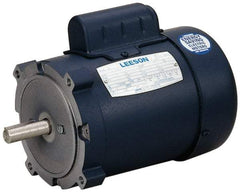 Leeson - 1-1/2 Max hp, 1,750 Max RPM, Electric AC DC Motor - 115, 208, 230 V Input, Single Phase, 56C Frame - Apex Tool & Supply