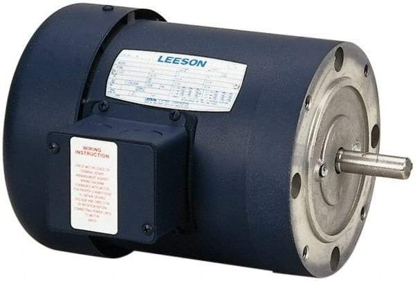 Leeson - 3/4 Max hp, 3,450 Max RPM, Electric AC DC Motor - 208-230/460 V Input, Three Phase, 56C Frame - Apex Tool & Supply