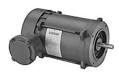 Leeson - 3/4 Max hp, 1,725 Max RPM, Electric AC DC Motor - 115, 208, 230 V Input, Single Phase, 56H Frame - Apex Tool & Supply