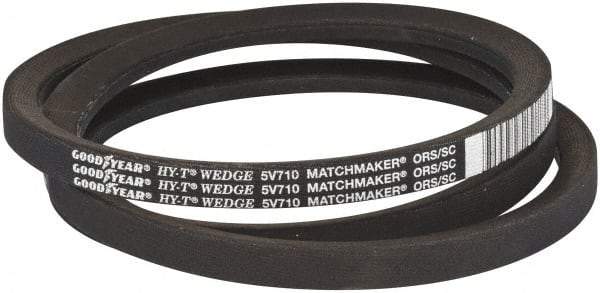Continental ContiTech - Section 5V, 71" Outside Length, V-Belt - Fiber Reinforced Wingprene Rubber, HY-T Wedge MatchmakerEnvelope, No. 5V710 - Apex Tool & Supply