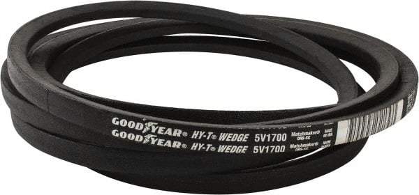 Continental ContiTech - Section 5V, 170" Outside Length, V-Belt - Fiber Reinforced Wingprene Rubber, HY-T Wedge MatchmakerEnvelope, No. 5V1700 - Apex Tool & Supply