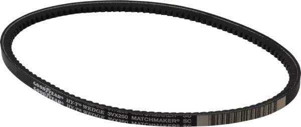 Continental ContiTech - Section 3VX, 25" Outside Length, V-Belt - Fiber Reinforced Wingprene Rubber, HY-T Wedge Matchmaker Cogged, No. 3VX250 - Apex Tool & Supply