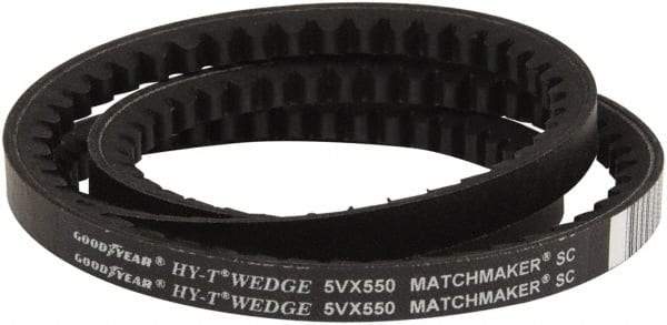 Continental ContiTech - Section 5VX, 55" Outside Length, V-Belt - Fiber Reinforced Wingprene Rubber, HY-T Wedge Matchmaker Cogged, No. 5VX550 - Apex Tool & Supply