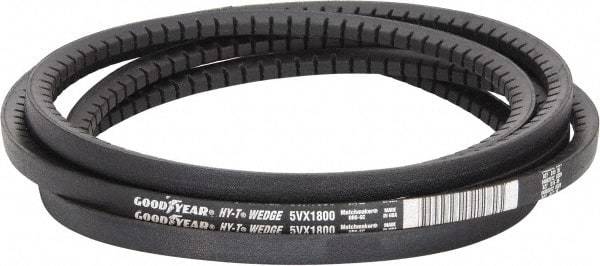Continental ContiTech - Section 5VX, 180" Outside Length, V-Belt - Fiber Reinforced Wingprene Rubber, HY-T Wedge Matchmaker Cogged, No. 5VX1800 - Apex Tool & Supply