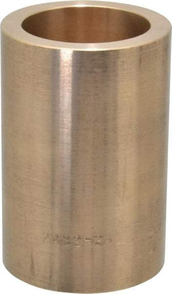 Made in USA - 1-1/2" Inside x 2" Outside Diam, Cast Bronze Sleeve Bearing - 3" OAL - Apex Tool & Supply