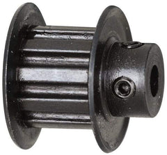 Power Drive - 10 Tooth, 3/16" Inside x 0.617" Outside Diam, Timing Belt Pulley - 1/4, 3/8" Belt Width, 0.637" Pitch Diam, Steel & Cast Iron - Apex Tool & Supply