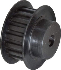 Power Drive - 18 Tooth, 1/4" Inside x 1-1/8" Outside Diam, Timing Belt Pulley - 1/4, 3/8" Belt Width, 1.146" Pitch Diam, Steel & Cast Iron - Apex Tool & Supply