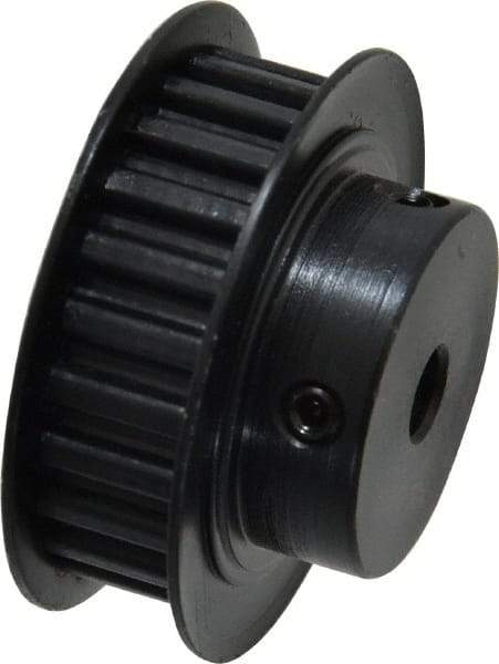 Power Drive - 24 Tooth, 1/4" Inside x 1.508" Outside Diam, Timing Belt Pulley - 1/4, 3/8" Belt Width, 1.528" Pitch Diam, Steel & Cast Iron - Apex Tool & Supply