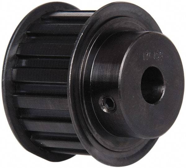 Power Drive - 17 Tooth, 1/2" Inside x 2" Outside Diam, Timing Belt Pulley - 1" Belt Width, 2.029" Pitch Diam, Steel & Cast Iron - Apex Tool & Supply