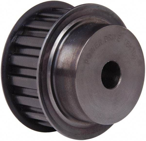 Power Drive - 18 Tooth, 5/8" Inside x 2.811" Outside Diam, Timing Belt Pulley - 3/4, 1" Belt Width, 2.865" Pitch Diam, Steel & Cast Iron - Apex Tool & Supply
