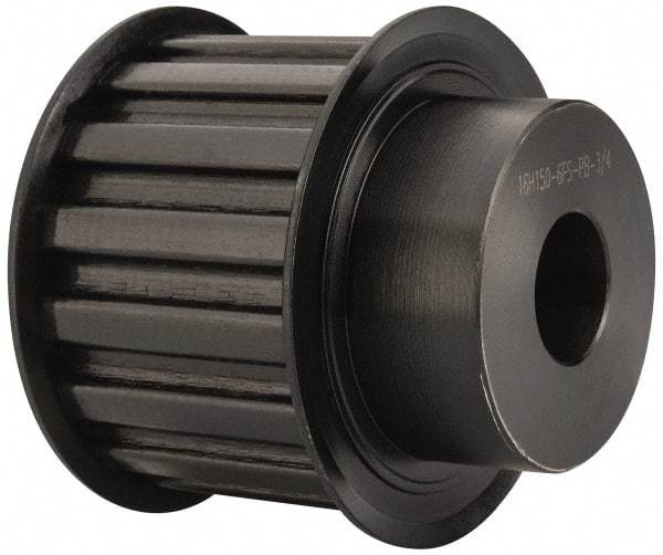 Power Drive - 16 Tooth, 3/4" Inside x 2.492" Outside Diam, Timing Belt Pulley - 1-1/2" Belt Width, 2.546" Pitch Diam, Steel & Cast Iron - Apex Tool & Supply