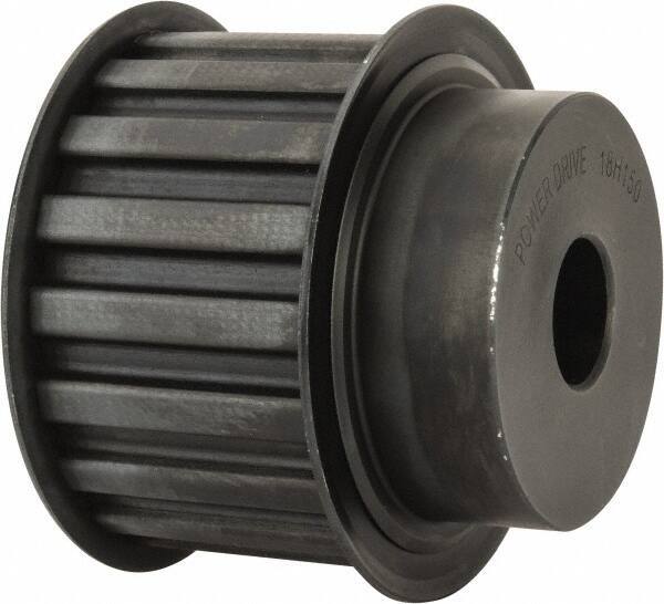 Power Drive - 18 Tooth, 3/4" Inside x 2.811" Outside Diam, Timing Belt Pulley - 1-1/2" Belt Width, 2.865" Pitch Diam, Steel & Cast Iron - Apex Tool & Supply