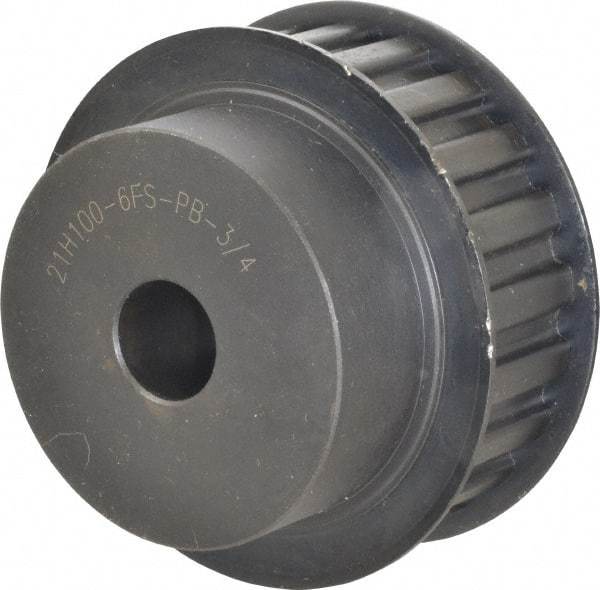 Power Drive - 21 Tooth, 3/4" Inside x 3.288" Outside Diam, Timing Belt Pulley - 3/4, 1" Belt Width, 3.342" Pitch Diam, Steel & Cast Iron - Apex Tool & Supply