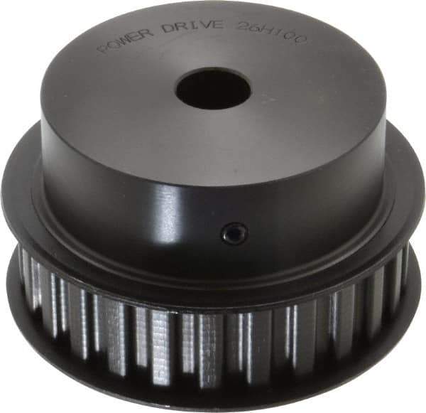 Power Drive - 26 Tooth, 3/4" Inside x 4.084" Outside Diam, Timing Belt Pulley - 3/4, 1" Belt Width, 4.138" Pitch Diam, Steel & Cast Iron - Apex Tool & Supply